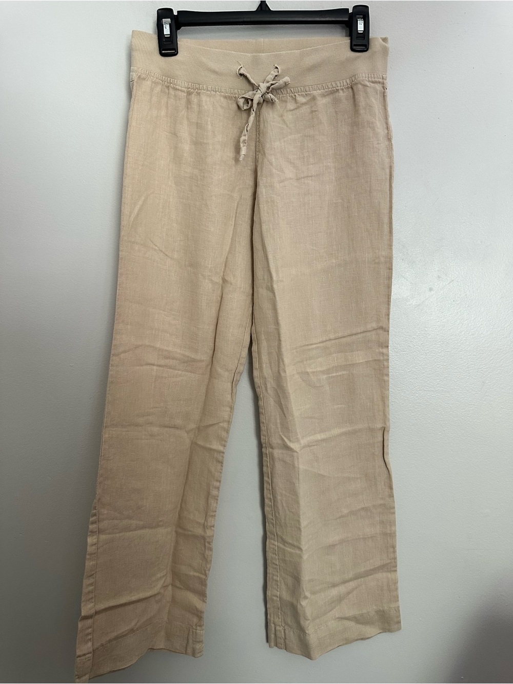Bella Dahl Minimalist Sand Linen Comfort Waist Pants - Quiet Luxury XS